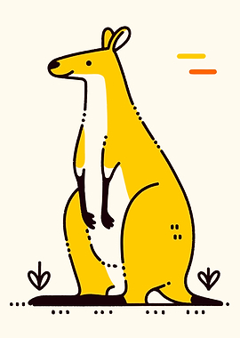 Cute Yellow Kangaroo