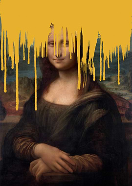 Mona Lisa Dripping Paint