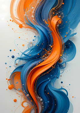Abstract Blue and Orange Swirls