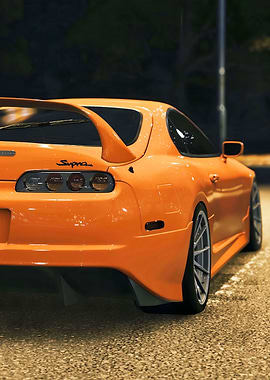 Orange Supra Rear View