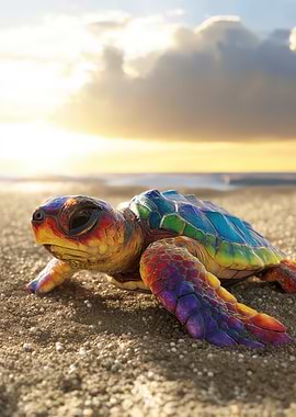 Rainbow Sea Turtle