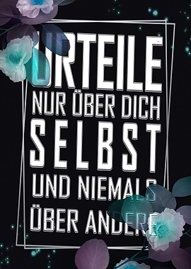 Judge Yourself, Not Others - German Text Art
