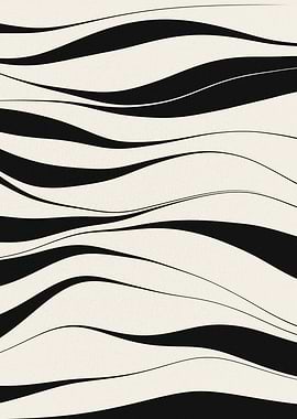 Abstract Black and White Waves