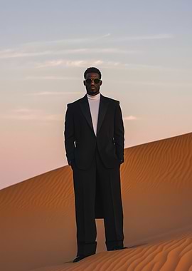 Man in Suit Desert