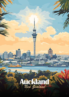 Auckland Skyline Poster