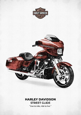 Harley Davidson Street Glide sketch style