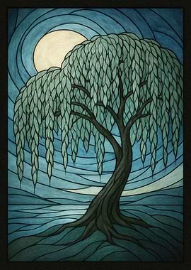 Willow Tree Moonlit