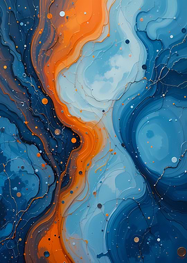 Abstract Blue and Orange Swirls