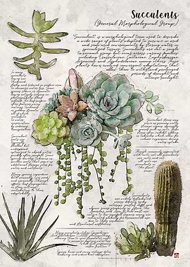 Succulent Watercolor Illustration