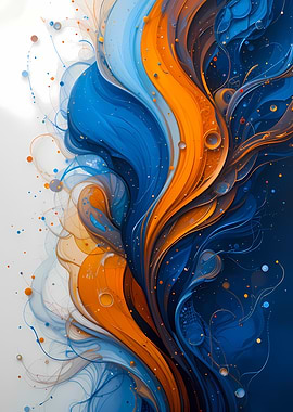 Abstract Blue and Orange Swirls