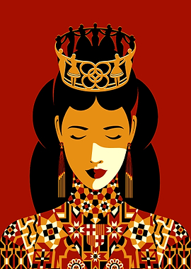 Woman with Geometric Crown