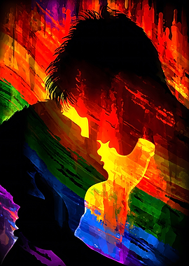 Rainbow Love Silhouette