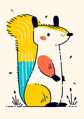 Cute Cartoon Squirrel