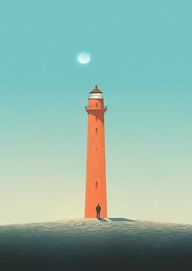 Lighthouse and Man
