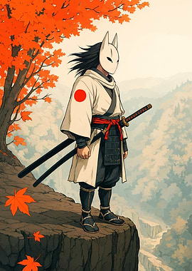 Samurai with Fox Mask
