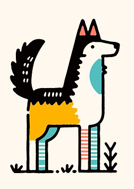 Colorful Dog Illustration