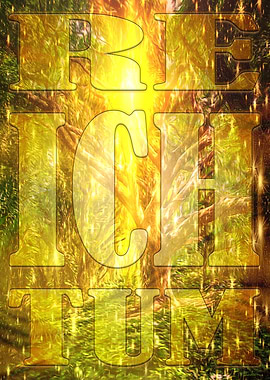 RE-ICH-TUM Golden Forest Text Art