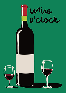 Wine O'Clock Illustration