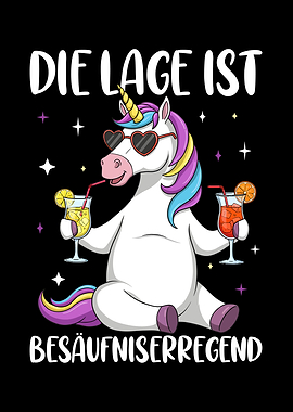 Unicorn Drinking Cocktails