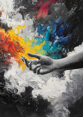 Hand Reaching for Color