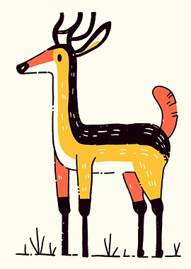 Cute Cartoon Deer