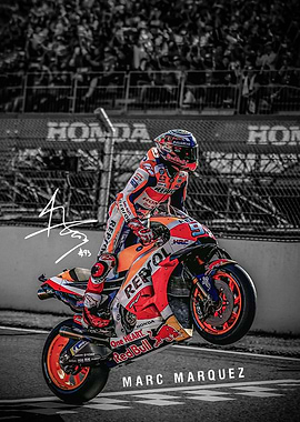 Marc Marquez Motorcycle Poster