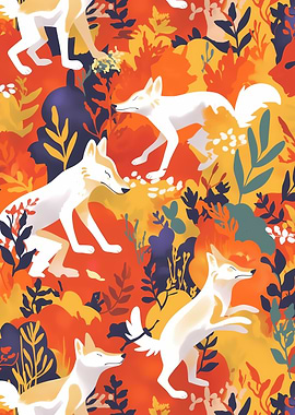 White Foxes in Autumn