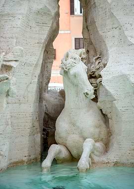 Horse Fountain Sculpture