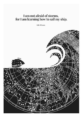 Ship Sailing Through Storm