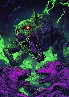 Green Purple Wolves
