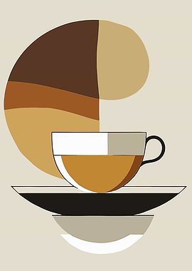 Abstract Geometric Coffee Cup