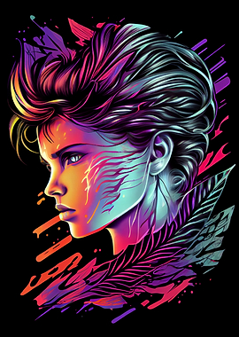 Neon Woman Portrait