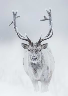 White Reindeer in Winter