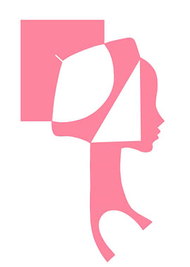 Pink Abstract Woman Silhouette