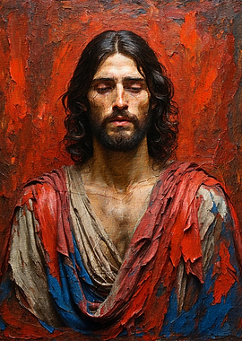 Jesus in Redand blue Robe