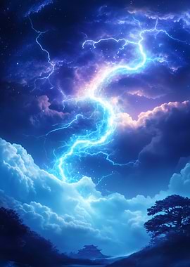 Lightning Storm Night Sky