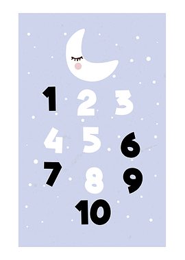 Moon & Numbers Wall Art
