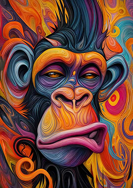 Abstract Monkey Portrait