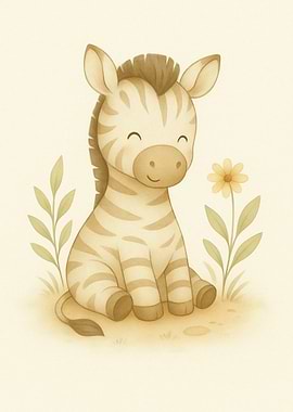 Cute Zebra Illustration