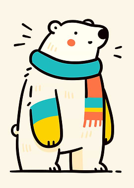 Cute Polar Bear Illustration