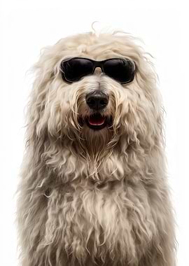 Cool Komondor Dog Wearing Sunglasses