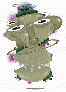 Surreal Creature with Houses