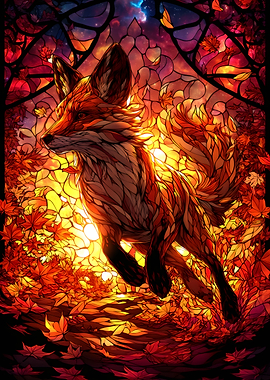 Stained Glass Fox