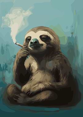 Cool Sloth Smoking
