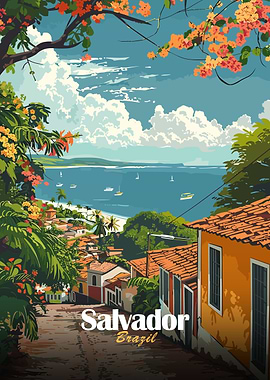 Salvador, Brazil Travel Poster