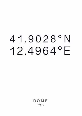 Rome Coordinates Print