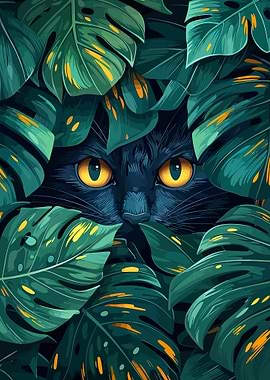 Black Cat in Jungle