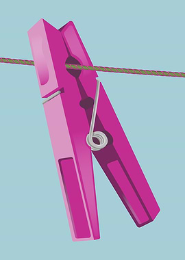 Pink Clothespin on a Line