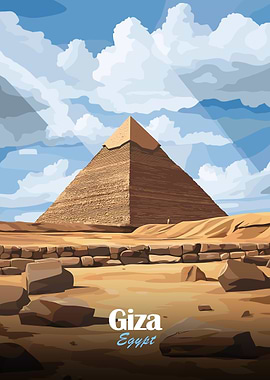 Giza Pyramid Illustration
