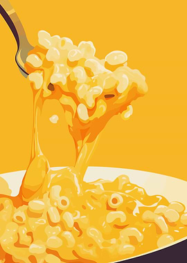 Macaroni and Cheese Minimalist Kitch Art